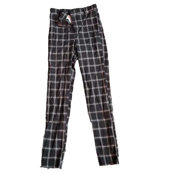 Garage black and white plaid skinny pants, size m - Picture 1 of 3